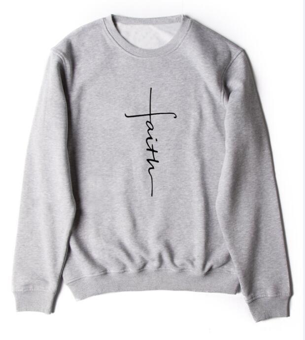 Faith cross autumn and winter letter printing street tide new sweater shirt men and women